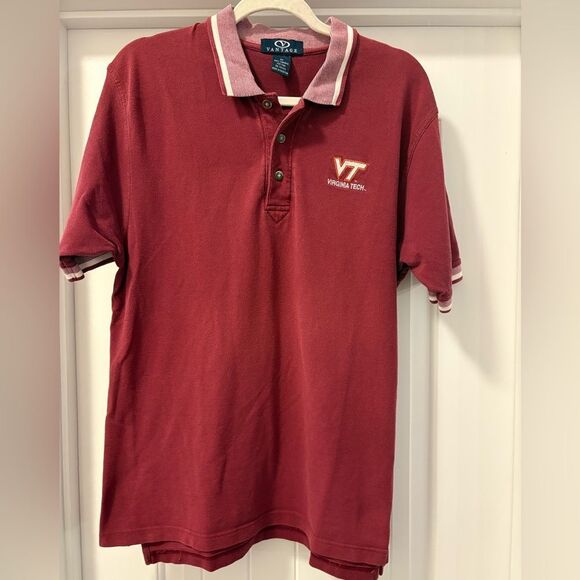Virginia Tech Maroon Polo Shirt Size Medium - Picture 1 of 4